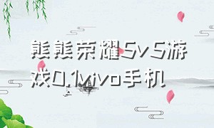 熊熊荣耀5v5游戏0.1vivo手机