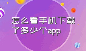 怎么看手机下载了多少个app