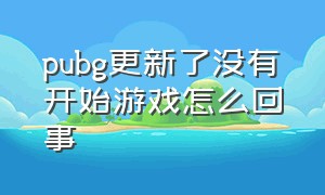 pubg更新了没有开始游戏怎么回事