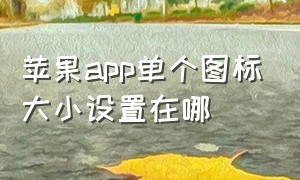 苹果app单个图标大小设置在哪