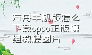 方舟手机版怎么下载oppo正版模组教程图片