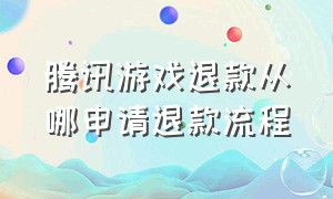 腾讯游戏退款从哪申请退款流程