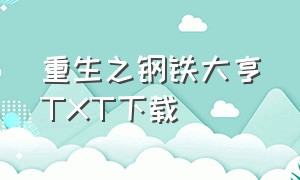 重生之钢铁大亨TXT下载