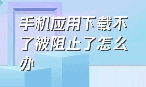 手机应用下载不了被阻止了怎么办