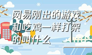 网易刚出的游戏和吃鸡一样打架的叫什么