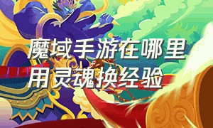 魔域手游在哪里用灵魂换经验