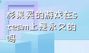 杉果买的游戏在steam上是永久的吗