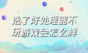 选了好处理器不玩游戏会怎么样