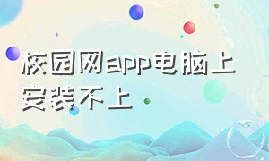 校园网app电脑上安装不上