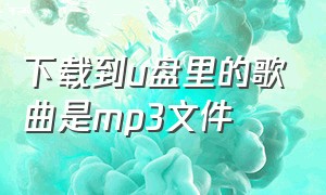 下载到u盘里的歌曲是mp3文件