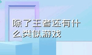 除了王者还有什么类似游戏