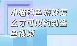 小猫钓鱼游戏怎么才可以钓到鲨鱼视频