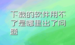 下载的软件用不了是哪里出了问题