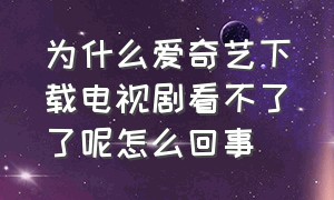 为什么爱奇艺下载电视剧看不了了呢怎么回事