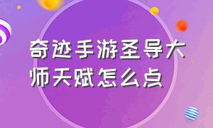 奇迹手游圣导大师天赋怎么点