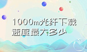 1000m光纤下载速度最大多少