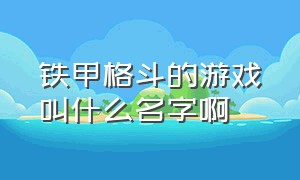 铁甲格斗的游戏叫什么名字啊