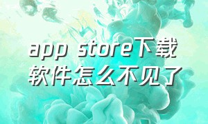 app store下载软件怎么不见了