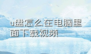 u盘怎么在电脑里面下载视频