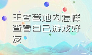 王者营地内怎样查看自己游戏好友