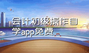 会计初级操作自学app免费