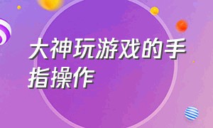 大神玩游戏的手指操作