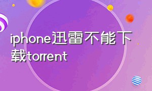 iphone迅雷不能下载torrent