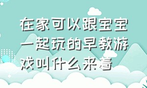 在家可以跟宝宝一起玩的早教游戏叫什么来着