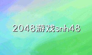 2048游戏snh48