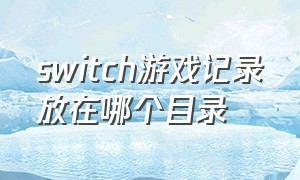 switch游戏记录放在哪个目录