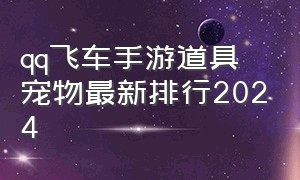 qq飞车手游道具宠物最新排行2024