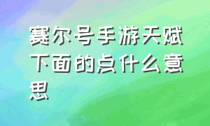 赛尔号手游天赋下面的点什么意思