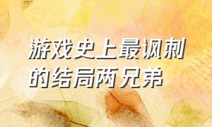 游戏史上最讽刺的结局两兄弟