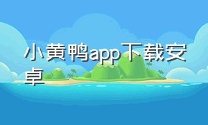 小黄鸭app下载安卓