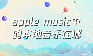 apple music中的本地音乐在哪