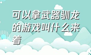 可以拿武器驯龙的游戏叫什么来着