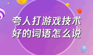 夸人打游戏技术好的词语怎么说