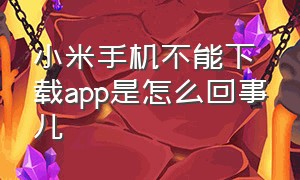 小米手机不能下载app是怎么回事儿