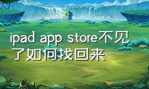 ipad app store不见了如何找回来