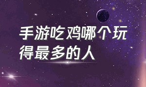 手游吃鸡哪个玩得最多的人