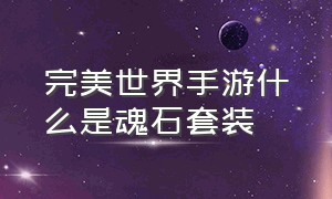 完美世界手游什么是魂石套装