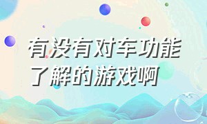 有没有对车功能了解的游戏啊