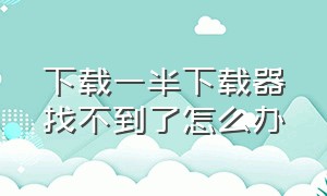 下载一半下载器找不到了怎么办