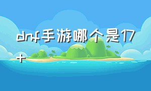 dnf手游哪个是17+