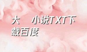 大珰小说TXT下载百度