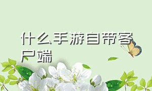 什么手游自带客户端