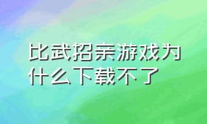 比武招亲游戏为什么下载不了