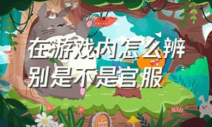 在游戏内怎么辨别是不是官服