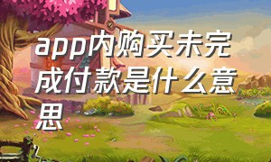 app内购买未完成付款是什么意思