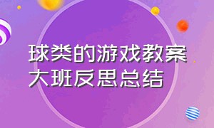 球类的游戏教案大班反思总结